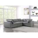  Manufacturer Color_Grey -- Serene 119" Grey Linen Textured Fabric Upholstered Deluxe Comfort 4 pc Modular Sectional IMAGE 2