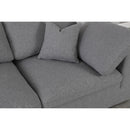  Manufacturer Color_Grey -- Serene 119" Grey Linen Textured Fabric Upholstered Deluxe Comfort 4 pc Modular Sectional IMAGE 4
