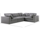  Manufacturer Color_Grey -- Serene 119" Grey Linen Textured Fabric Upholstered Deluxe Comfort 4 pc Modular Sectional IMAGE 7