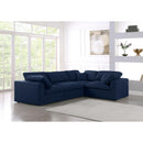  Manufacturer Color_Navy -- Serene 119" Navy Linen Textured Fabric Upholstered Deluxe Comfort 4 pc Modular Sectional IMAGE 2
