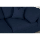 Meridian Serene Navy Linen Textured Fabric Modular Sectional IMAGE 4
