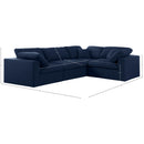Meridian Serene Navy Linen Textured Fabric Modular Sectional IMAGE 7