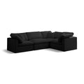  Manufacturer Color_Black -- Meridian Plush Fabric 4 pc Sectional IMAGE 1