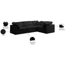  Manufacturer Color_Black -- Meridian Plush Fabric 4 pc Sectional IMAGE 8
