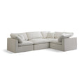  Manufacturer Color_Cream -- Plush 119" Cream Velvet Upholstered Standard Comfort 4 pc Modular Sectional IMAGE 1