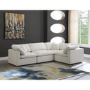  Manufacturer Color_Cream -- Plush 119" Cream Velvet Upholstered Standard Comfort 4 pc Modular Sectional IMAGE 2