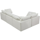  Manufacturer Color_Cream -- Plush 119" Cream Velvet Upholstered Standard Comfort 4 pc Modular Sectional IMAGE 3