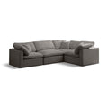  Manufacturer Color_Grey -- Plush 119" Grey Velvet Upholstered Standard Comfort 4 pc Modular Sectional IMAGE 1