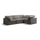  Manufacturer Color_Grey -- Plush 119" Grey Velvet Upholstered Standard Comfort 4 pc Modular Sectional IMAGE 1