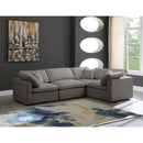  Manufacturer Color_Grey -- Plush 119" Grey Velvet Upholstered Standard Comfort 4 pc Modular Sectional IMAGE 2