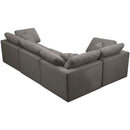  Manufacturer Color_Grey -- Plush 119" Grey Velvet Upholstered Standard Comfort 4 pc Modular Sectional IMAGE 3