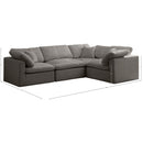 Meridian Plush Grey Velvet Modular Sectional IMAGE 7