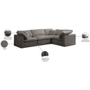  Manufacturer Color_Grey -- Plush 119" Grey Velvet Upholstered Standard Comfort 4 pc Modular Sectional IMAGE 8