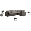 Meridian Plush Grey Velvet Modular Sectional IMAGE 8
