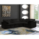  Manufacturer Color_Black -- Meridian Cozy Fabric 4 pc Sectional IMAGE 2