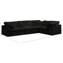  Manufacturer Color_Black -- Meridian Cozy Fabric 4 pc Sectional IMAGE 7
