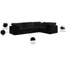 Meridian Cozy Black Velvet Modular Sectional IMAGE 8