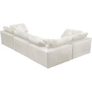  Manufacturer Color_Cream -- Cozy 119" Cream Velvet Upholstered Overstuffed Fiber Filled Comfort 4 pc Modular Sectional IMAGE 3