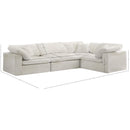 Meridian Cozy Cream Velvet Modular Sectional IMAGE 7