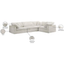 Meridian Cozy Cream Velvet Modular Sectional IMAGE 8
