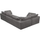  Manufacturer Color_Grey -- Cozy 119" Grey Velvet Upholstered Overstuffed Fiber Filled Comfort 4 pc Modular Sectional IMAGE 3