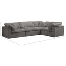 Meridian Cozy Grey Velvet Modular Sectional IMAGE 7