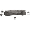Meridian Cozy Grey Velvet Modular Sectional IMAGE 8