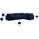Meridian Cozy Navy Velvet Modular Sectional IMAGE 8