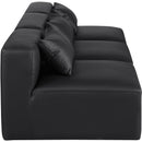  Manufacturer Color_Black -- Meridian Cube Stationary Leather Look Sofa IMAGE 5