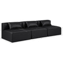Meridian Cube Black Vegan Leather Modular Sofa IMAGE 8