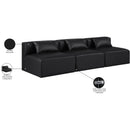 Meridian Cube Black Vegan Leather Modular Sofa IMAGE 9