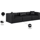 Meridian Cube Black Vegan Leather Modular Sofa IMAGE 10