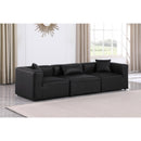  Manufacturer Color_Black -- Meridian Cube Stationary Leather Look Sofa IMAGE 2