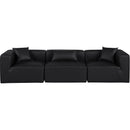 Meridian Cube Black Vegan Leather Modular Sofa IMAGE 4