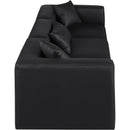  Manufacturer Color_Black -- Meridian Cube Stationary Leather Look Sofa IMAGE 5