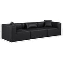  Manufacturer Color_Black -- Meridian Cube Stationary Leather Look Sofa IMAGE 9