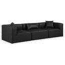 Meridian Cube Black Vegan Leather Modular Sofa IMAGE 9