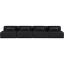  Manufacturer Color_Black -- Meridian Cube Stationary Leather Look Sofa IMAGE 4