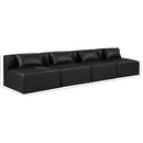  Manufacturer Color_Black -- Meridian Cube Stationary Leather Look Sofa IMAGE 8