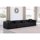 Manufacturer Color_Black -- Meridian Cube Stationary Leather Look Sofa IMAGE 2
