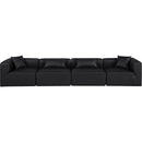  Manufacturer Color_Black -- Meridian Cube Stationary Leather Look Sofa IMAGE 4