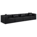 Meridian Cube Black Vegan Leather Modular Sofa IMAGE 9