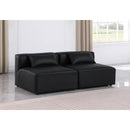  Manufacturer Color_Black -- Meridian Cube Stationary Leather Look Sofa IMAGE 2