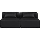  Manufacturer Color_Black -- Meridian Cube Stationary Leather Look Sofa IMAGE 4