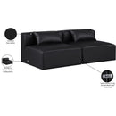  Manufacturer Color_Black -- Meridian Cube Stationary Leather Look Sofa IMAGE 9