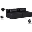 Meridian Cube Black Vegan Leather Modular Sofa IMAGE 9