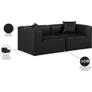  Manufacturer Color_Black -- Meridian Cube Stationary Leather Look Sofa IMAGE 10