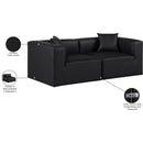 Meridian Cube Black Vegan Leather Modular Sofa IMAGE 10