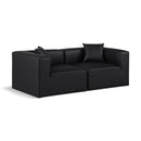  Manufacturer Color_Black -- Meridian Cube Stationary Leather Look Sofa IMAGE 1