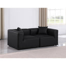  Manufacturer Color_Black -- Meridian Cube Stationary Leather Look Sofa IMAGE 2